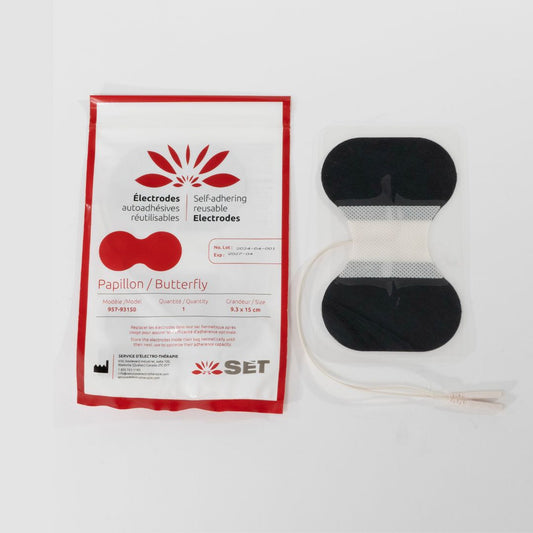 Électrodes autocollantes réutilisables en forme de papillon pour TENS