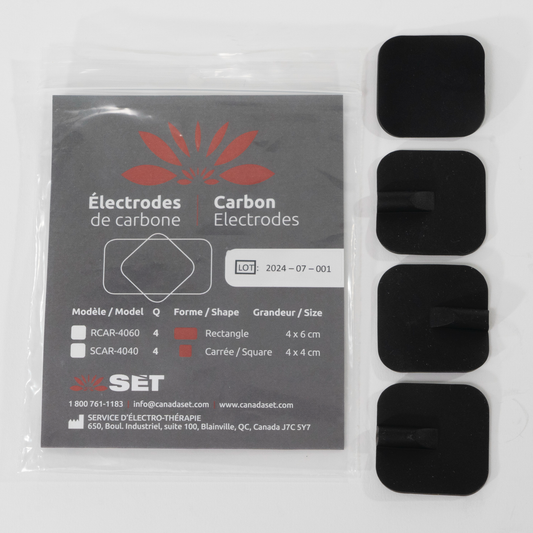Électrodes Carrées Réutilisables en Carbone pour TENS